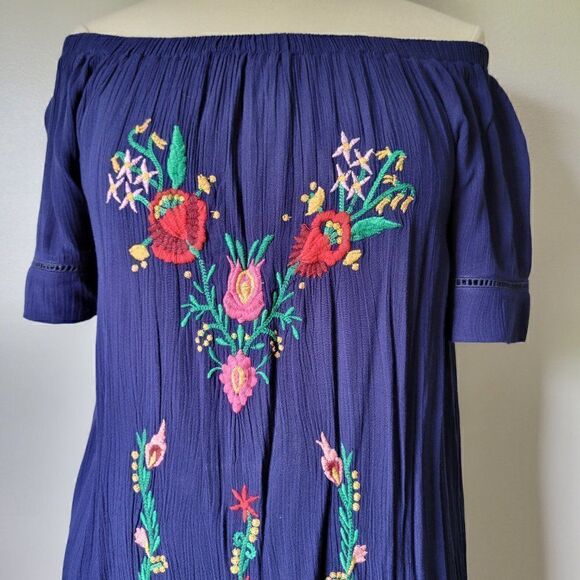 BEAUTIFUL SAHALIE BOHO EMBROIDERED OFF SHOULDER DRESS SZ M - Picture 5 of 16